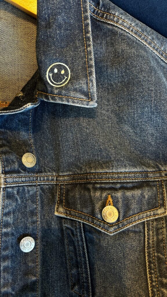 Personalized denim jacket with embroidery