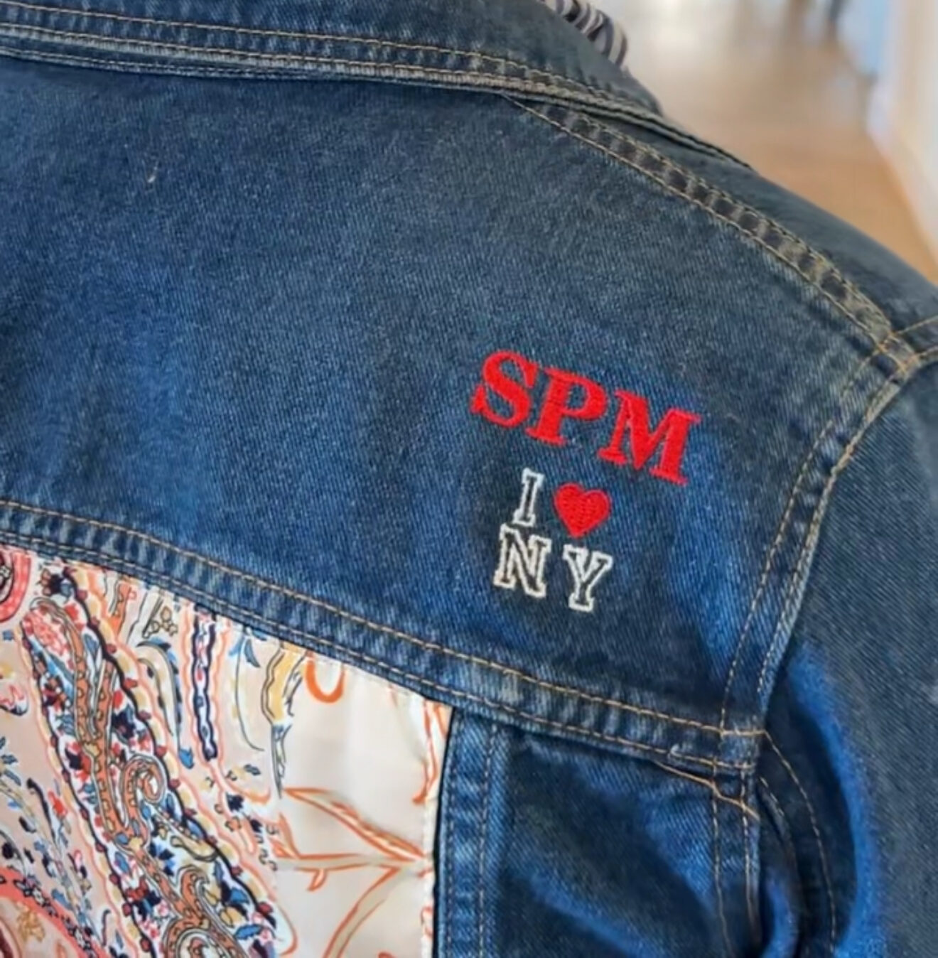 personalized on-site embroidery denim activation with gap