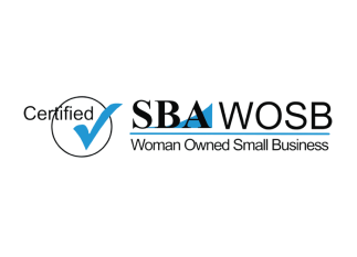 Logo for SBA Woman Owned Small Business certification.