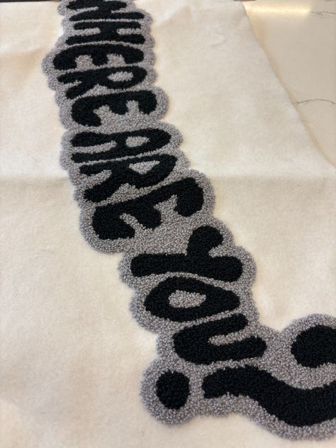 Flocked “Where Are You?” Typography Patch