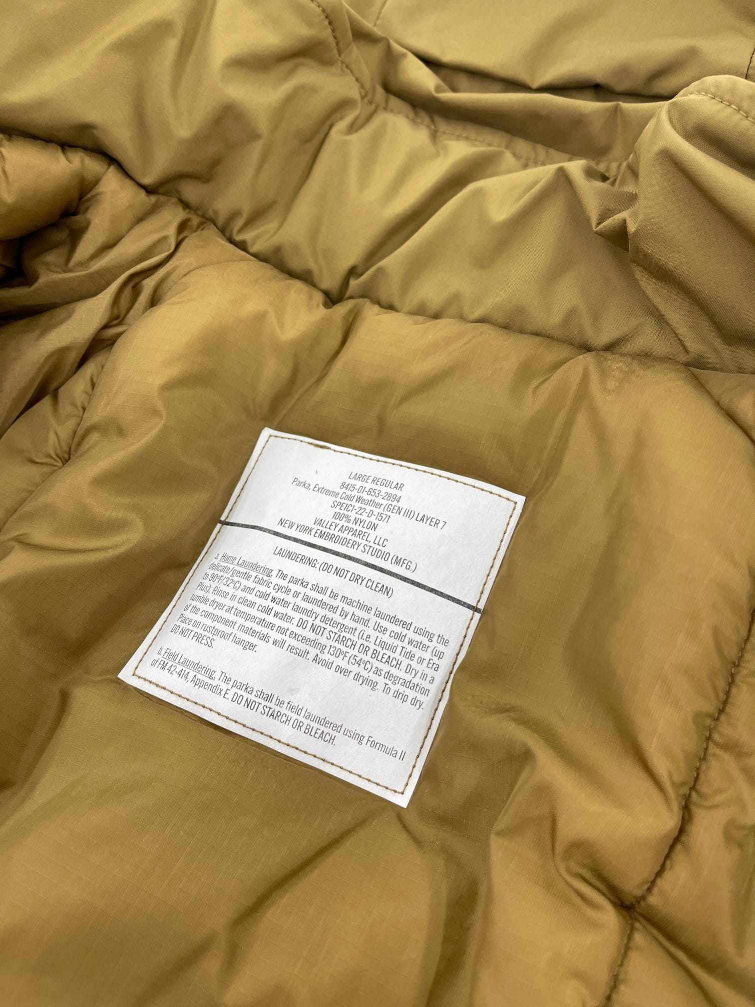 Parka, Extreme Cold Weather (GEN lll) Layer 7 manufactured in Brooklyn