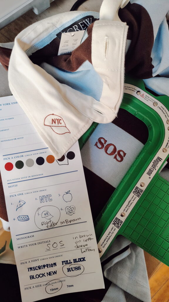 adding embroidery to vintage pieces for jcrew