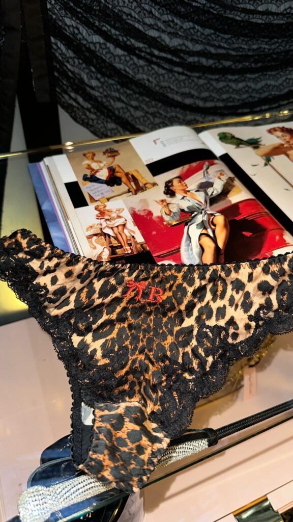 Live Embroidery with Agent Provocateur on silk pajamas, robes, and underwear