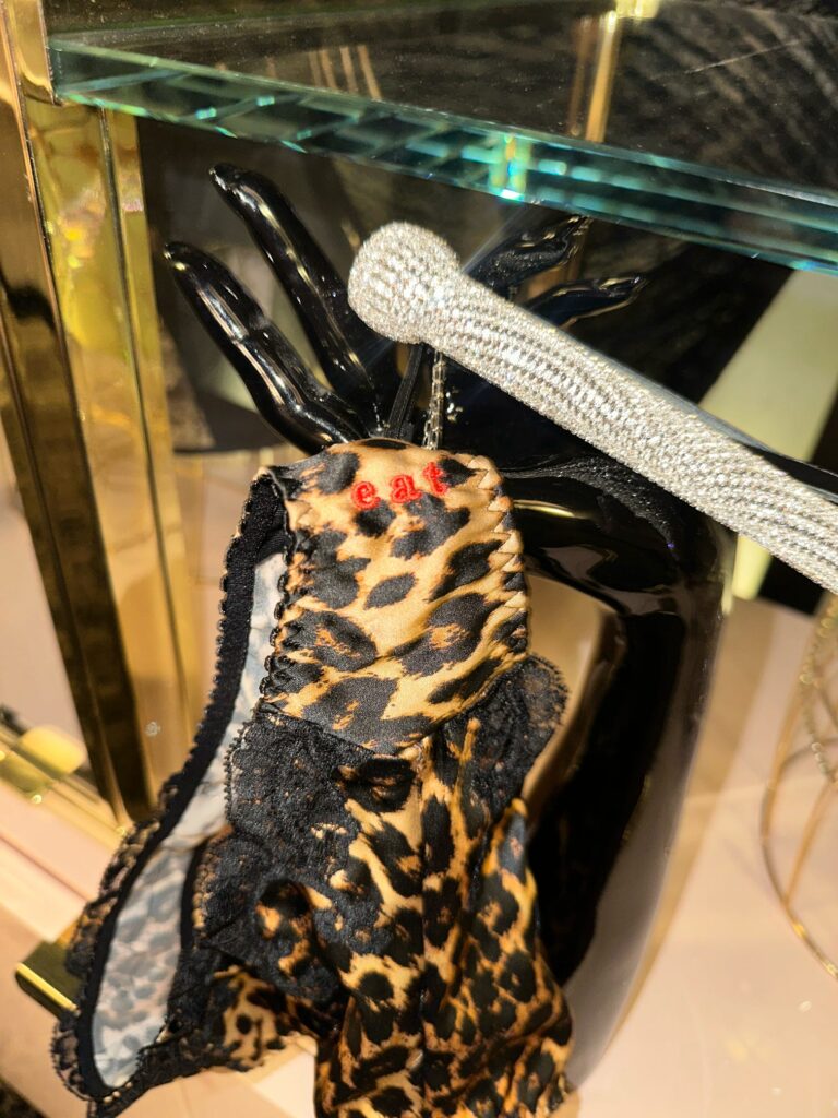 Live Embroidery with Agent Provocateur on silk pajamas, robes, and underwear