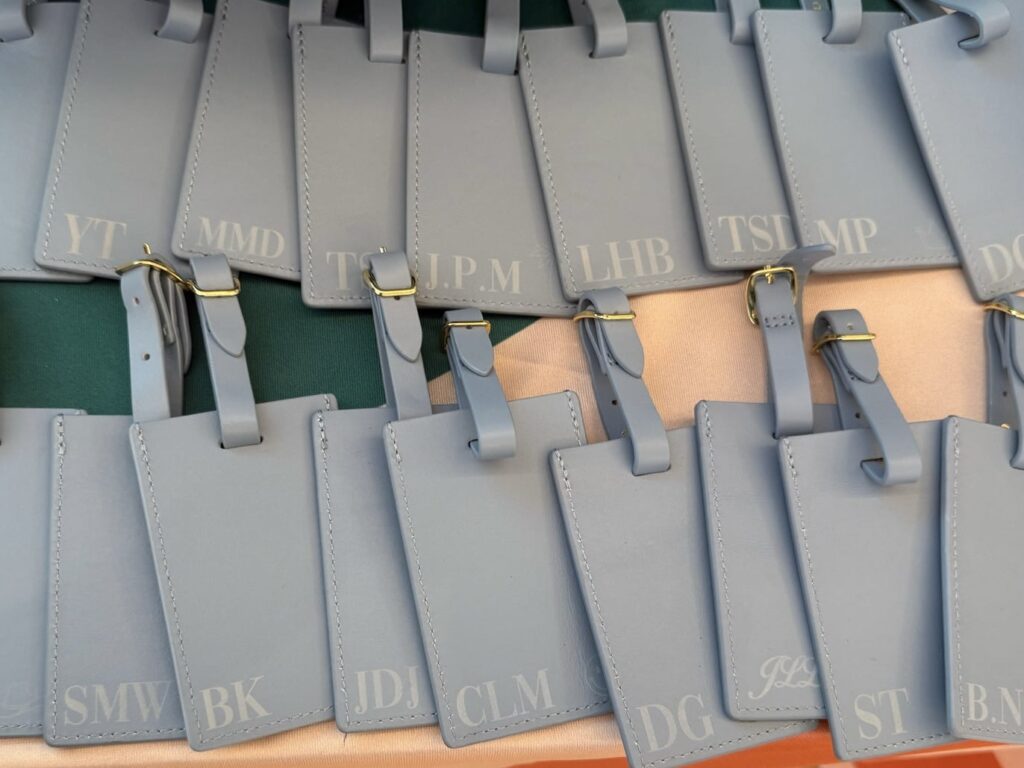 Laser engraving on luggage tags