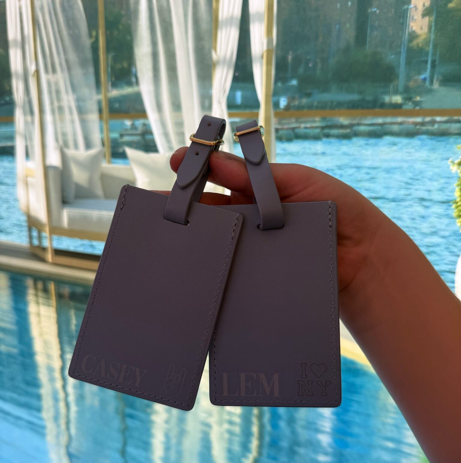 Laser engraving on luggage tags