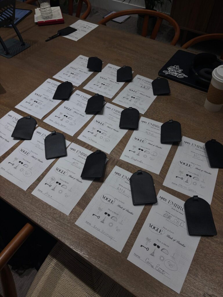 live laser engraving nyc for fora travel on black luggage tags