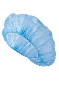 Disposable bouffant caps produced by New York Embroidery Studio.