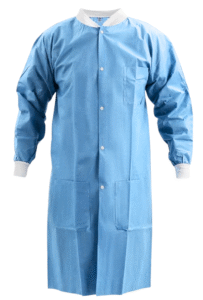 lab coat made at New York Embroidery Studio’s Brooklyn facility.