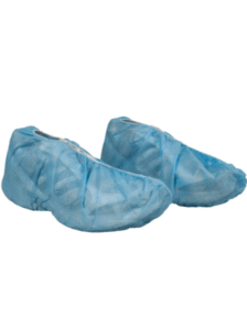 Disposable booties produced by New York Embroidery Studio.