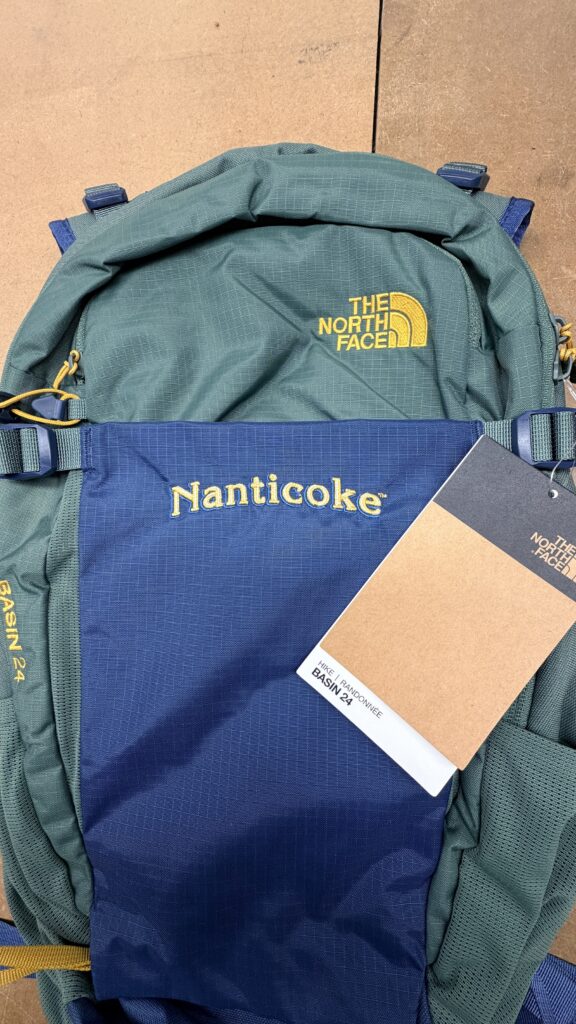 Performance backpack featuring custom embroidered Nanticoke logo on front panel