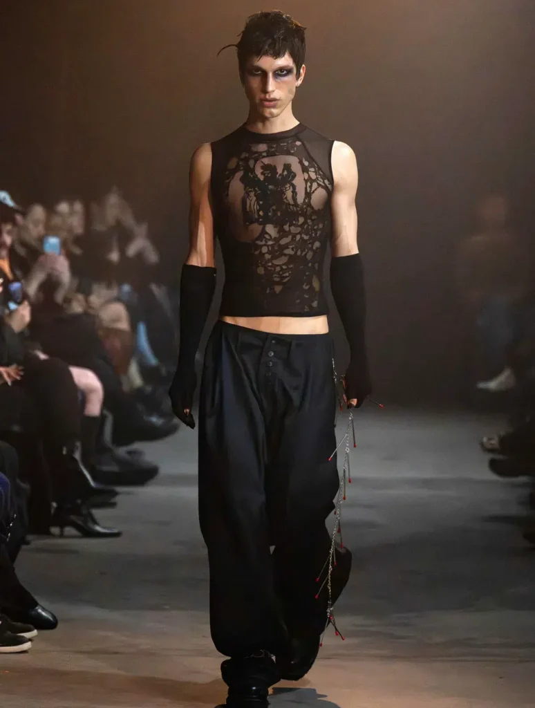 embellished bodice with graphic motif