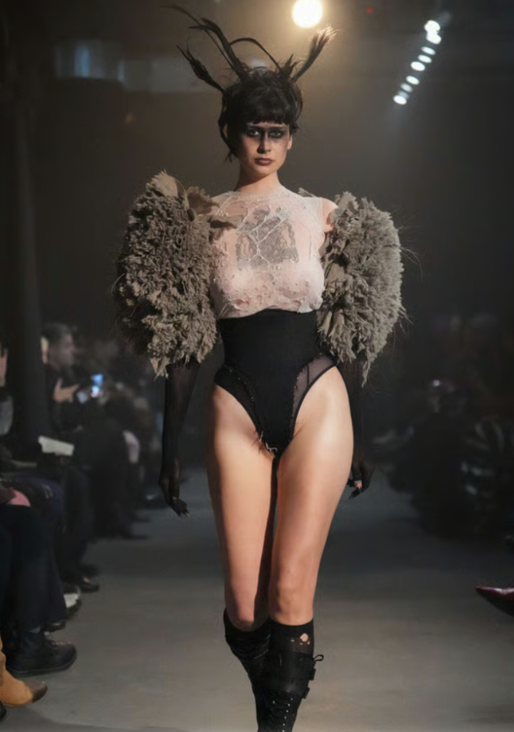 embellished bodice with graphic motif