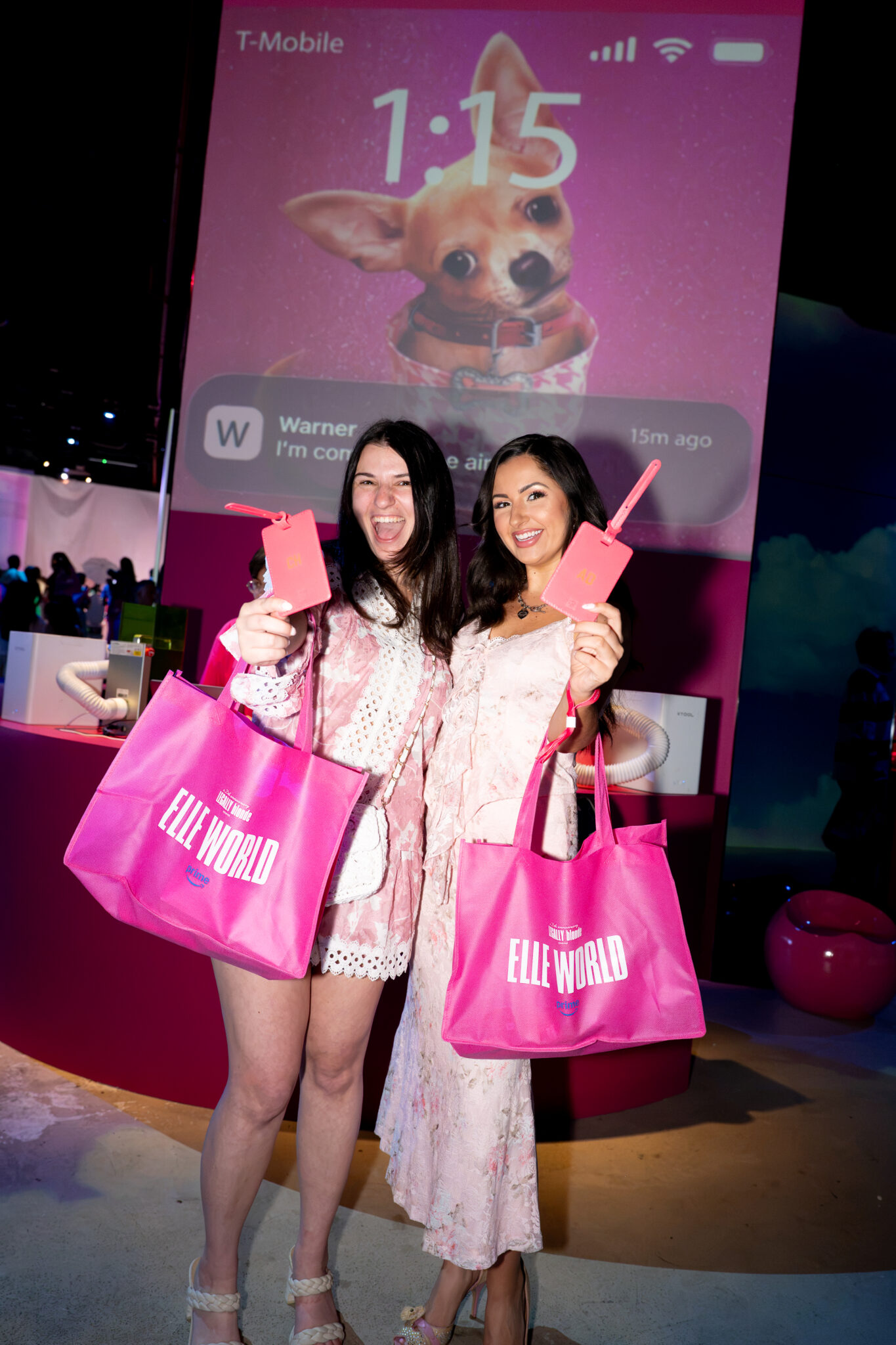 Live laser engraving activation at the T-Mobile x ELLE Women of Impact event, creating personalized gifts for guests during a luxury experiential marketing event.