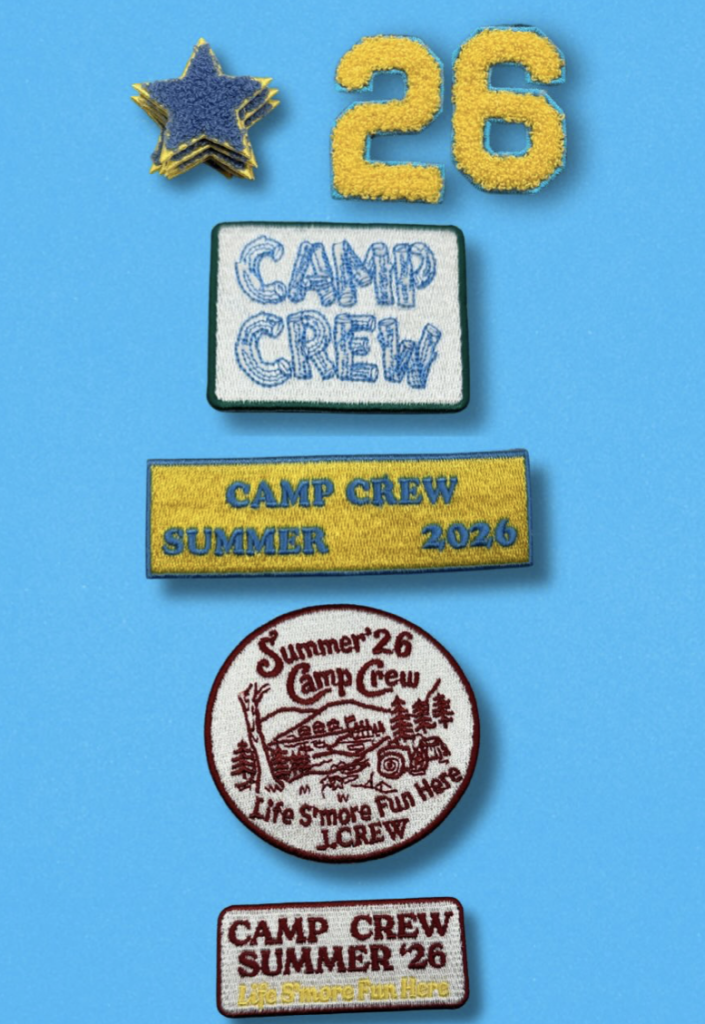 A collection of retro-themed custom embroidered patches produced for J.Crew's official summer campaign merchandise.