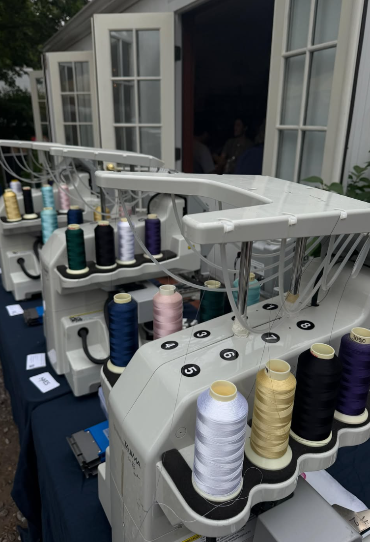 Custom embroidered piece personalized by NYES at a Blackbird Hamptons event