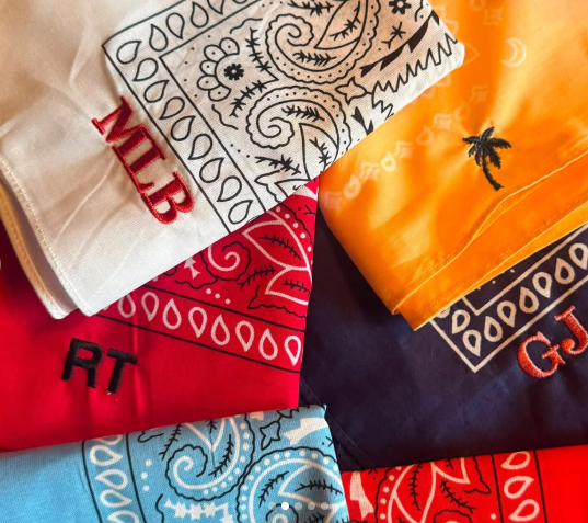 Braze western-themed event featuring live bandana embroidery by NYES