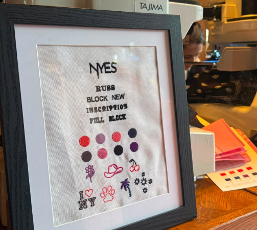 Braze western-themed event featuring live bandana embroidery by NYES