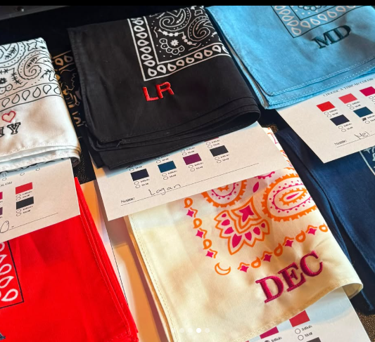Braze western-themed event featuring live bandana embroidery by NYES